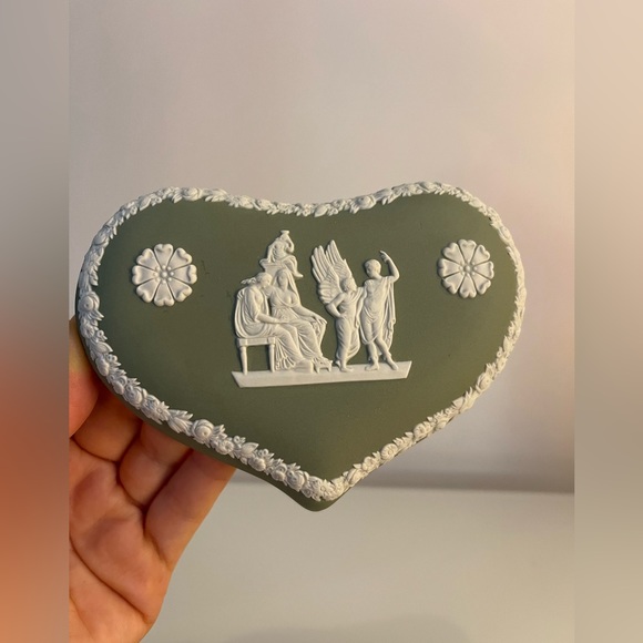 Wedgwood Jewelry - Wedgwood Sage Green Jasper Heart Trinket Jewelry Box...or best offer!
